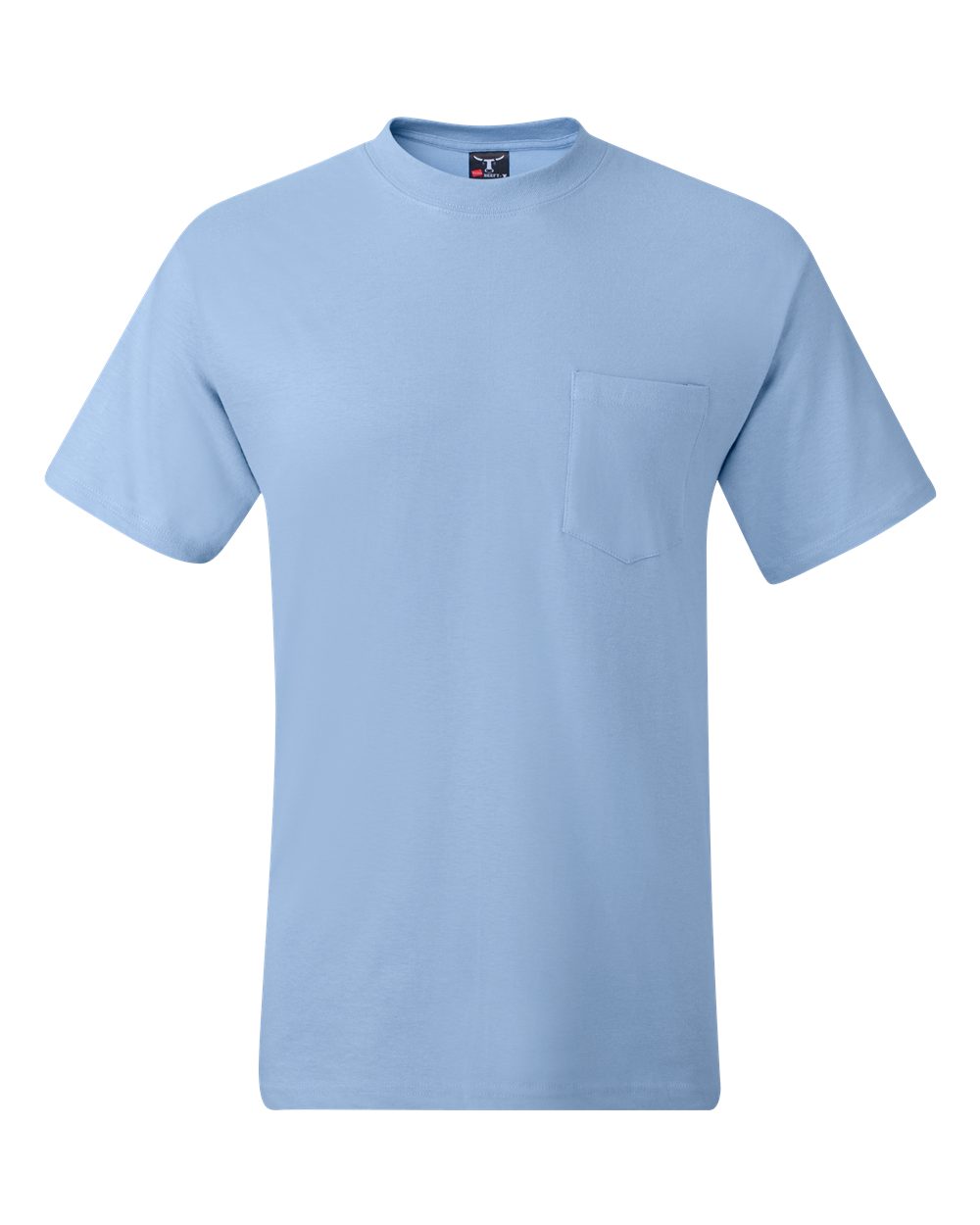 Hanes 5190 - Unisex Beefy-T® Pocket T-Shirt - Light Blue
