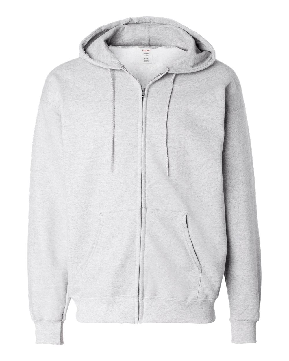 Hanes F280 - Unisex Ultimate Cotton® Full-Zip Hooded Sweatshirt - Ash