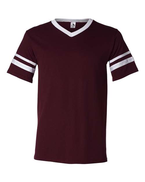 Augusta Sportswear V-Neck Jersey with Striped Sleeves 360