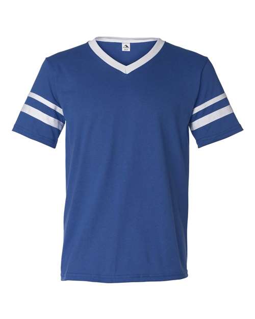 Augusta Sportswear V-Neck Jersey with Striped Sleeves 360