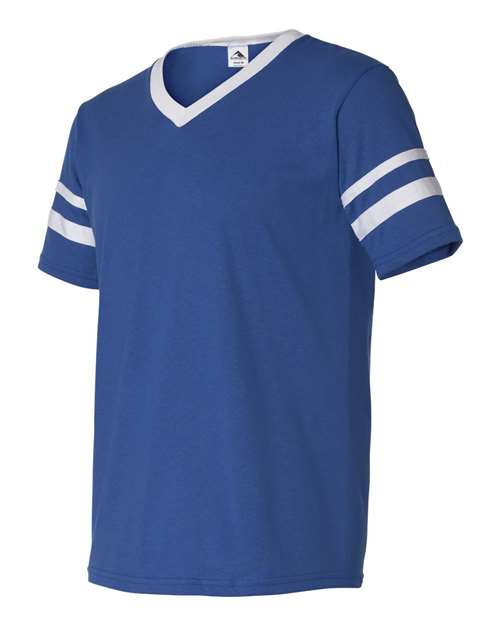 Augusta Sportswear V-Neck Jersey with Striped Sleeves 360