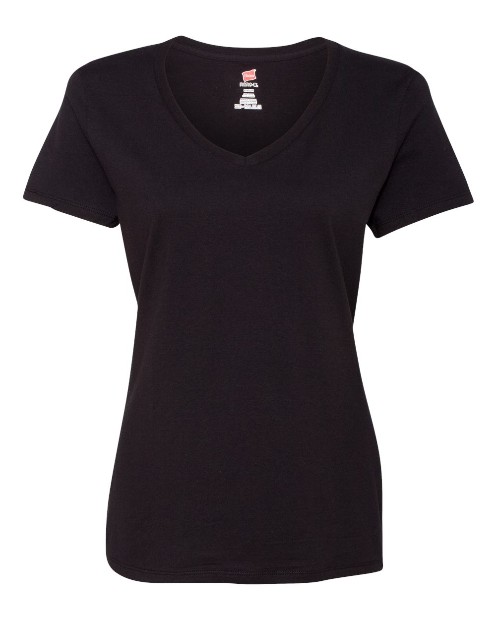 Hanes S04V - Women's Perfect-T V-Neck T-Shirt - Black