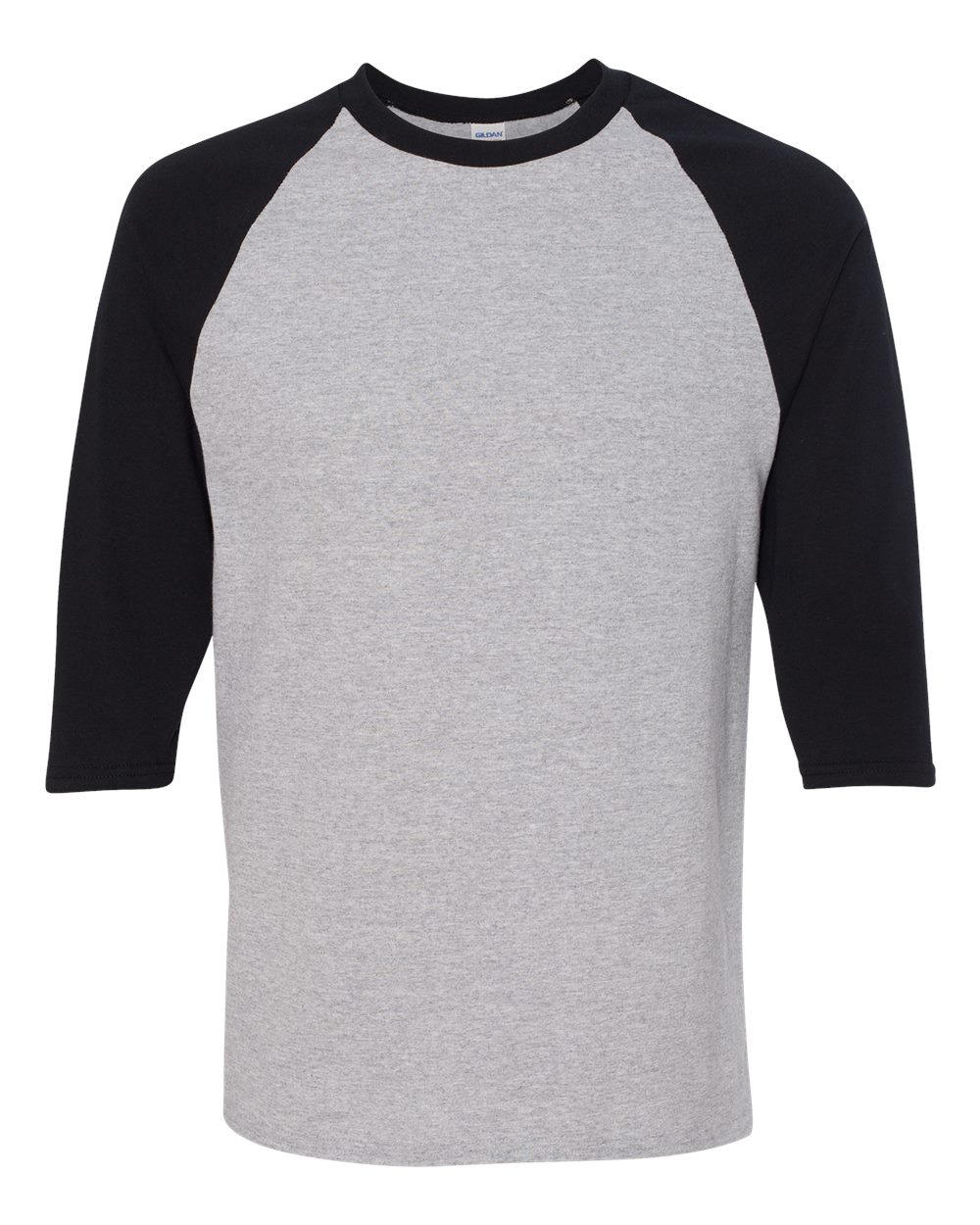 Gildan 5700 - Unisex Heavy Cotton™ Raglan Three-Quarter Sleeve T-Shirt - Sport Grey/ Black