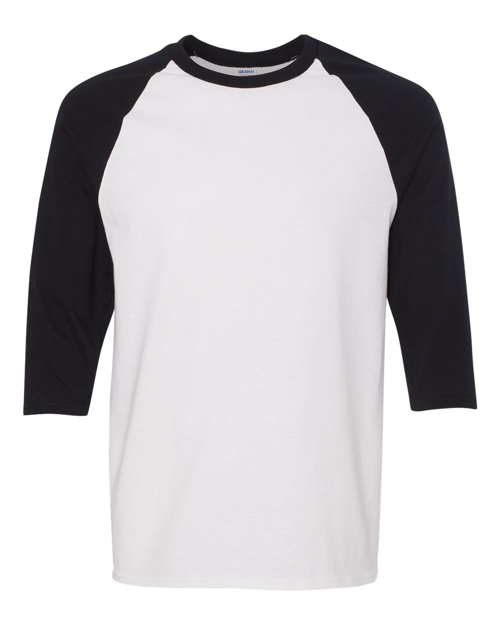 Gildan 5700 - Unisex Heavy Cotton™ Raglan Three-Quarter Sleeve T-Shirt - White/ Black