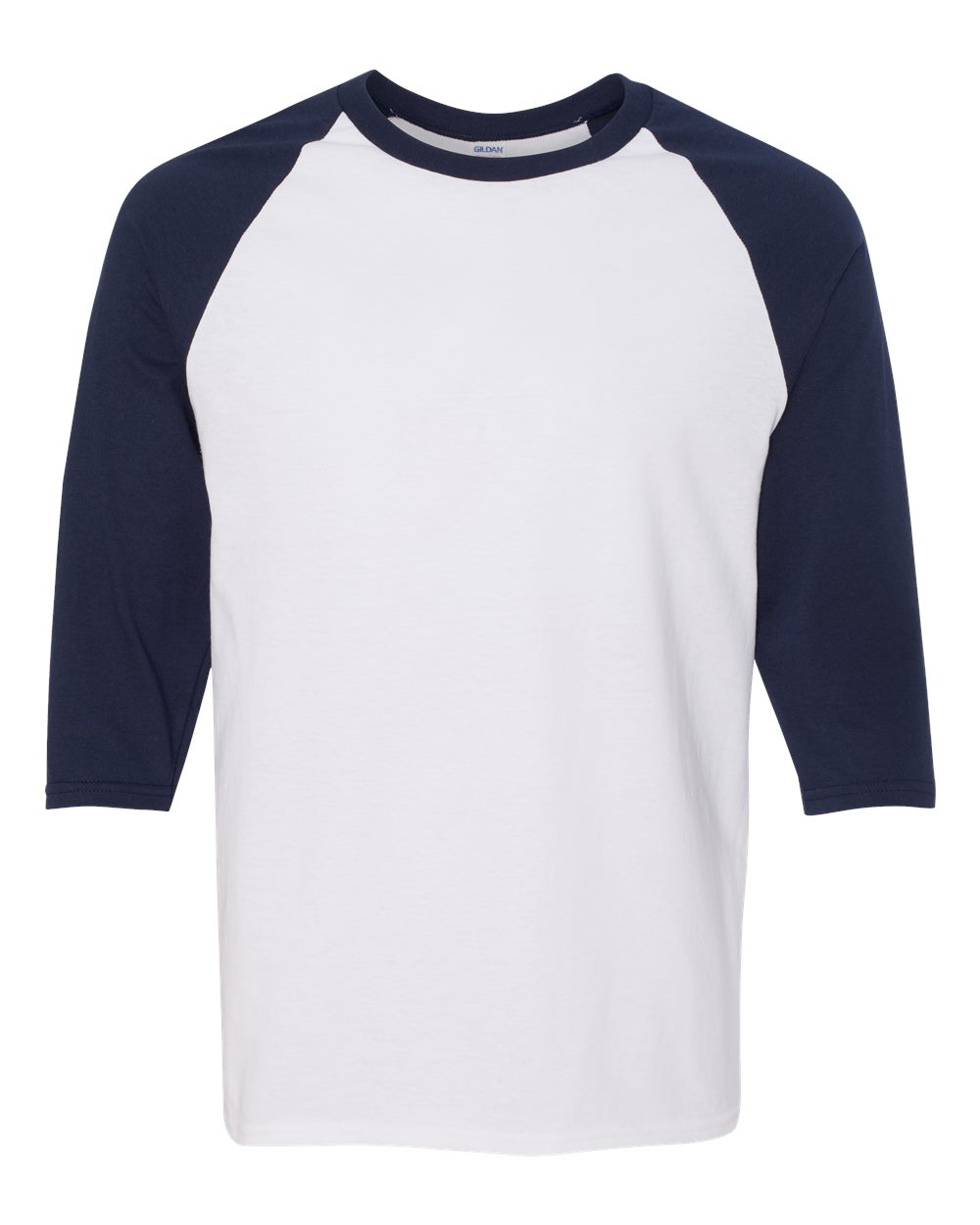 Gildan 5700 - Unisex Heavy Cotton™ Raglan Three-Quarter Sleeve T-Shirt - White/ Navy