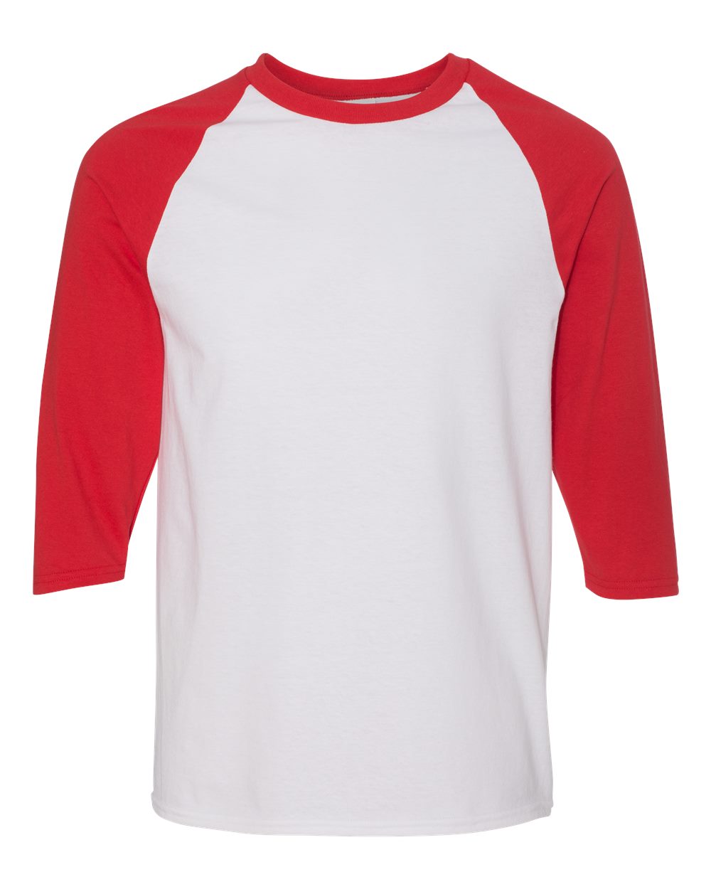 Gildan 5700 - Unisex Heavy Cotton™ Raglan Three-Quarter Sleeve T-Shirt - White/ Red