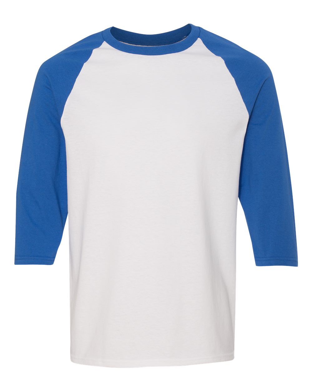 Gildan 5700 - Unisex Heavy Cotton™ Raglan Three-Quarter Sleeve T-Shirt - White/ Royal
