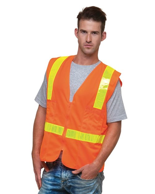 Bayside Unisex USA-Made ANSI Solid Surveyor's Vest Class 2 3786