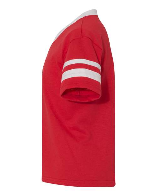 Augusta Sportswear Youth V-Neck Jersey with Striped Sleeves 361