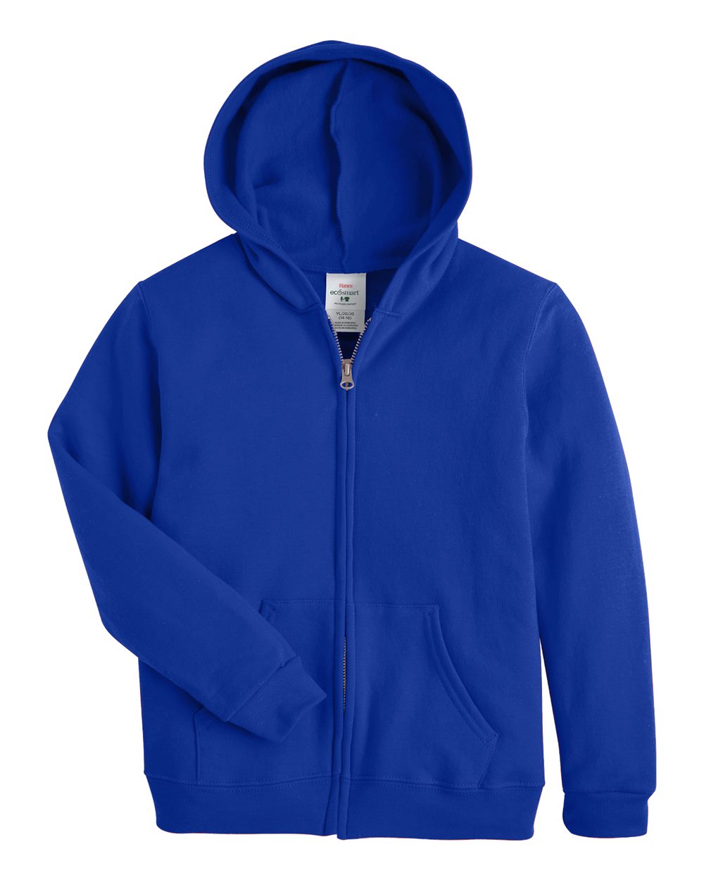 Hanes P480 - Youth EcoSmart® Full-Zip Hooded Sweatshirt - Deep Royal
