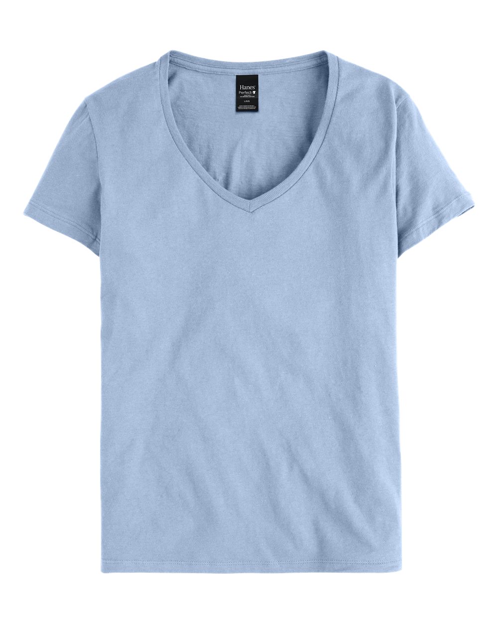 Hanes S04V - Women's Perfect-T V-Neck T-Shirt - Light Blue