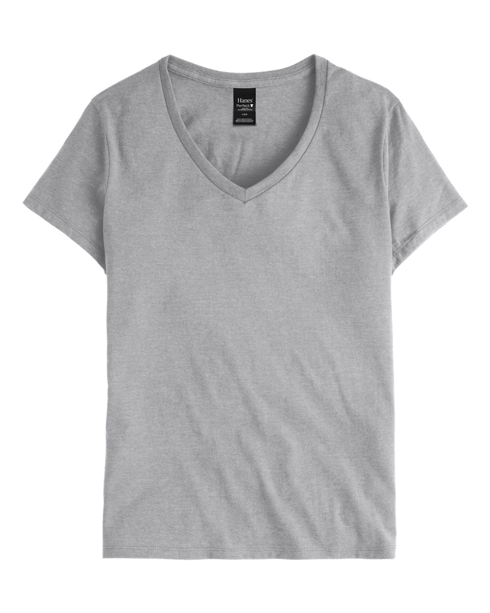 Hanes S04V - Women's Perfect-T V-Neck T-Shirt - Light Steel
