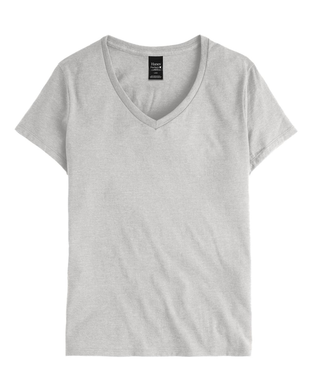Hanes S04V - Women's Perfect-T V-Neck T-Shirt - Ash