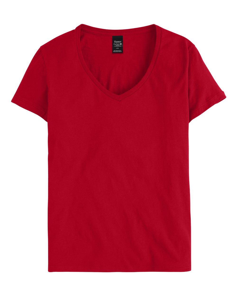 Hanes S04V - Women's Perfect-T V-Neck T-Shirt - Deep Red