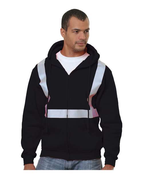 Bayside Men's USA-Made Hi-Visibility Full-Zip Hooded Sweatshirt 3790