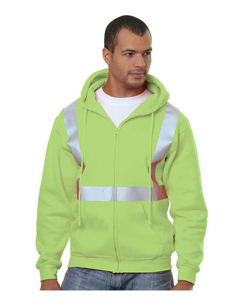 Bayside Men's USA-Made Hi-Visibility Full-Zip Hooded Sweatshirt 3790