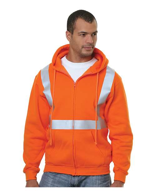 Bayside Men's USA-Made Hi-Visibility Full-Zip Hooded Sweatshirt 3790