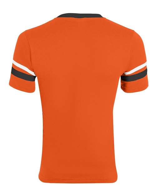 Augusta Sportswear V-Neck Jersey with Striped Sleeves 360