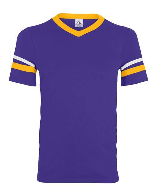 Augusta Sportswear V-Neck Jersey with Striped Sleeves 360