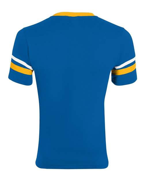 Augusta Sportswear V-Neck Jersey with Striped Sleeves 360
