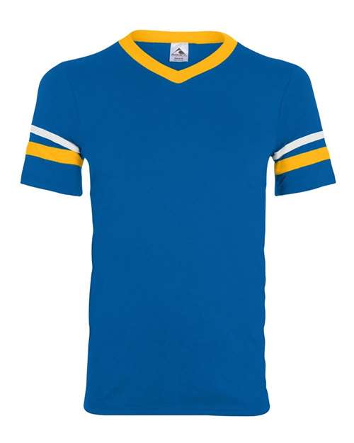 Augusta Sportswear V-Neck Jersey with Striped Sleeves 360