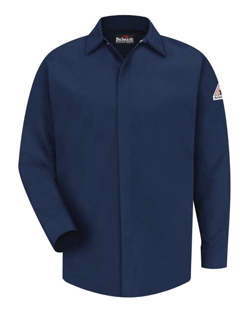 Bulwark Men's Concealed-Gripper Pocketless Work Shirt SLS2