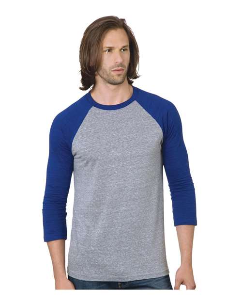 Bayside Unisex Triblend Three-Quarter Sleeve Raglan T-Shirt 9525