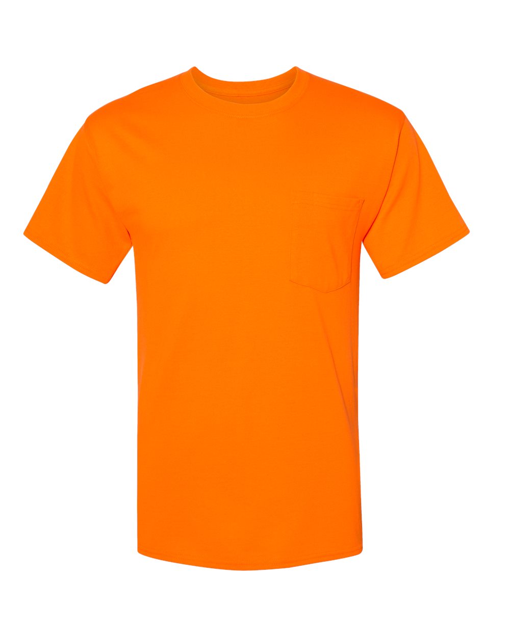 Hanes W110 - Unisex Workwear Pocket T-Shirt - Safety Orange