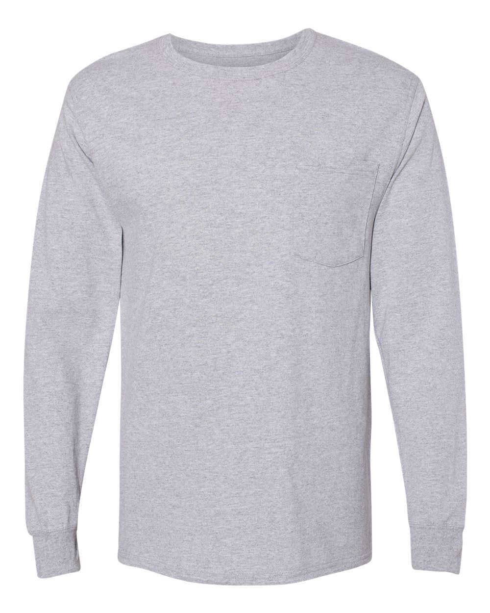 Hanes W120 - Unisex Workwear Long Sleeve Pocket T-Shirt - Light Steel