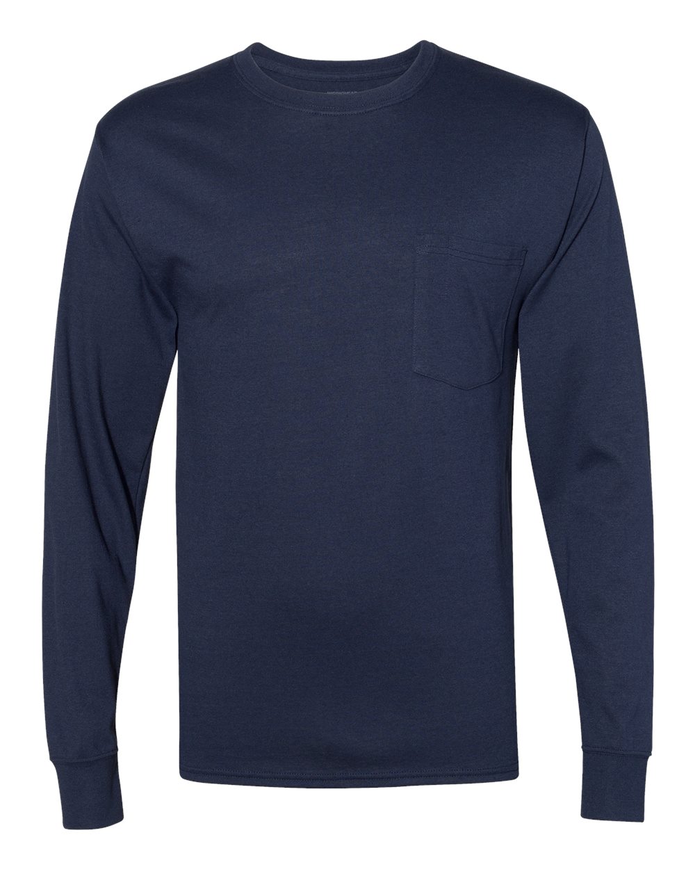 Hanes W120 - Unisex Workwear Long Sleeve Pocket T-Shirt - Navy