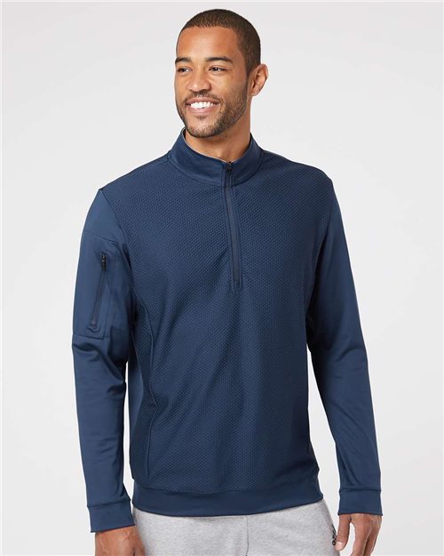 Adidas Men's Textured Quarter-Zip Pullover A295