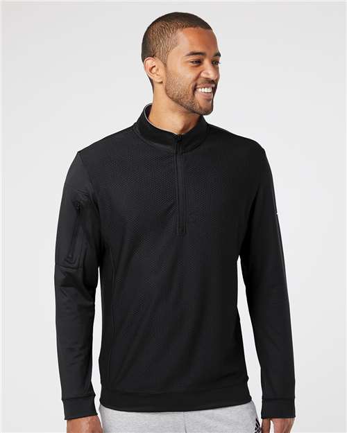 Adidas Men's Textured Quarter-Zip Pullover A295