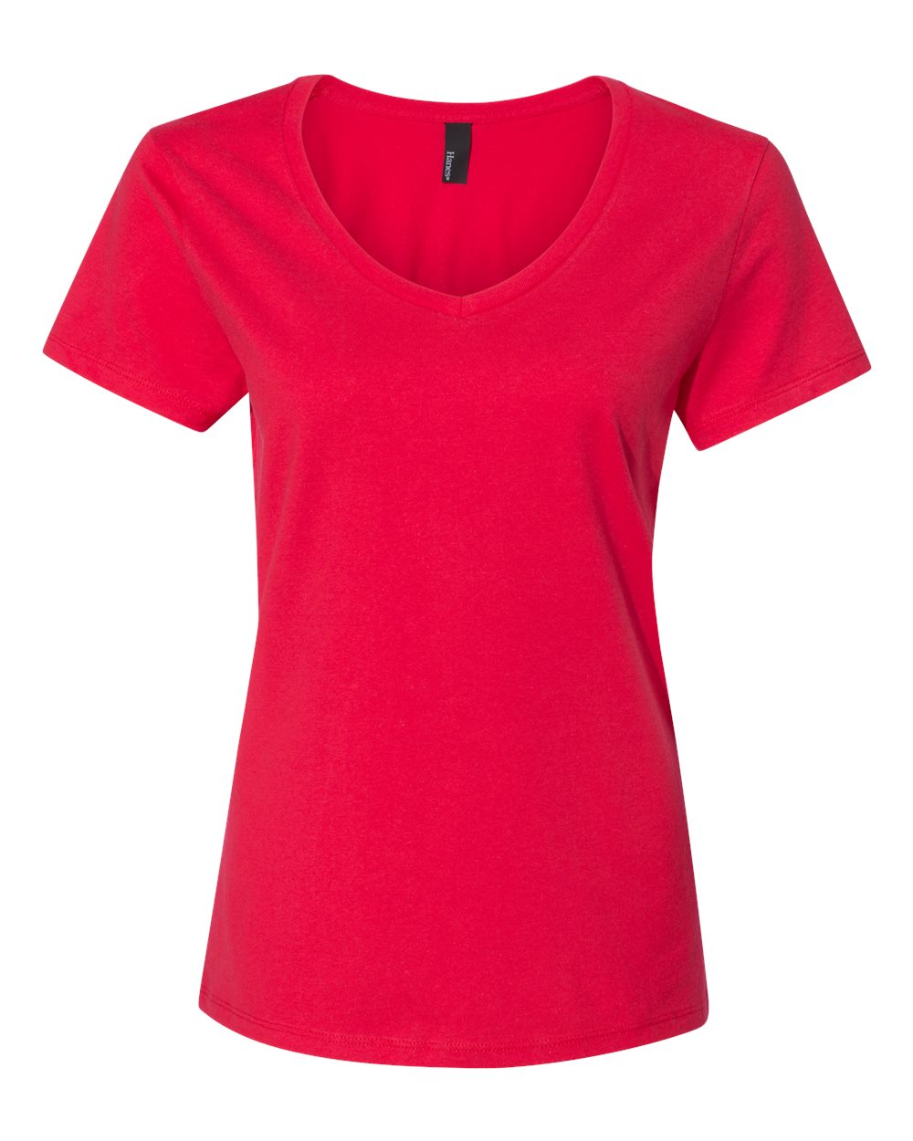 Hanes S04V - Women's Perfect-T V-Neck T-Shirt - Athletic Red