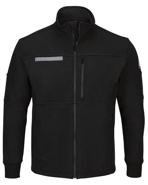 Bulwark Men's Zip Front Fleece Jacket-Cotton /Spandex Blend SEZ2