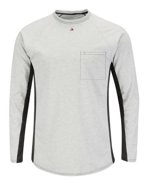 Bulwark Men's Long Sleeve FR Two-Tone Base Layer with Concealed Chest Pocket - EXCEL FR MPS8