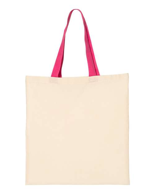 Q-Tees Economical Tote with Contrast-Color Handles QTB6000