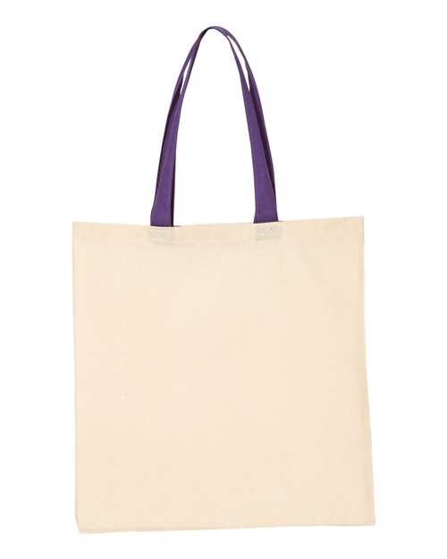 Q-Tees Economical Tote with Contrast-Color Handles QTB6000
