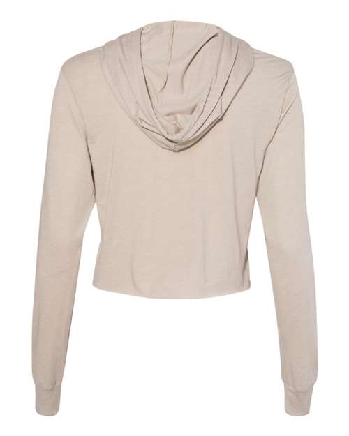 BELLA + CANVAS Women’s Triblend Crop Long Sleeve Hoodie Tee 8512