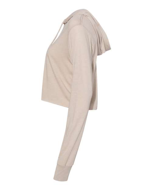 BELLA + CANVAS Women’s Triblend Crop Long Sleeve Hoodie Tee 8512