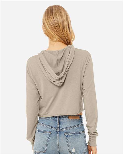 BELLA + CANVAS Women’s Triblend Crop Long Sleeve Hoodie Tee 8512