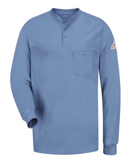 Bulwark Men's Long Sleeve Tagless Henley Shirt SEL2
