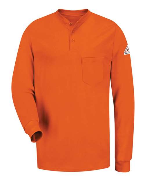 Bulwark Men's Long Sleeve Tagless Henley Shirt SEL2