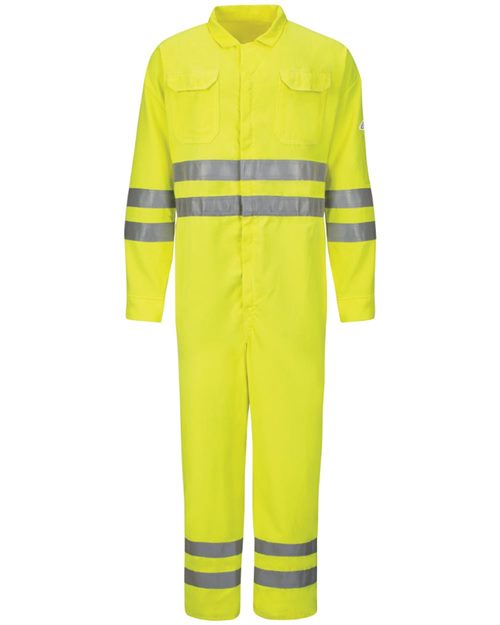 Bulwark Men's Hi-Vis Deluxe Coverall with Reflective Trim - CoolTouch® 2 - 7 oz. CMD8