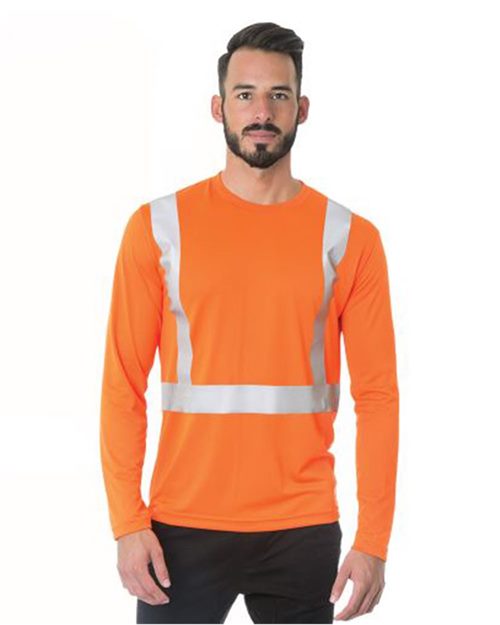Bayside Men's USA-Made Hi-Visibility Long Sleeve Performance T-Shirt 3742