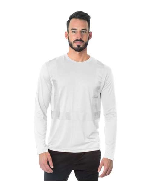 Bayside Unisex USA-Made Hi-Visibility Long Sleeve Performance T-Shirt - Segmented Tape 3740