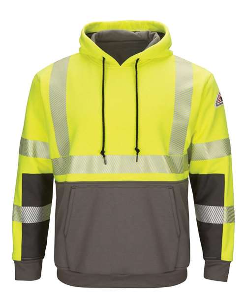 Bulwark Men's Hi-Visibility Color-Blocked Hooded Sweatshirt SMB4