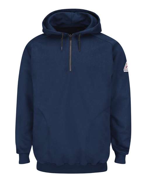Bulwark Men's Tall Flame Resistant Quarter-Zip Hooded Sweatshirt SEH8T