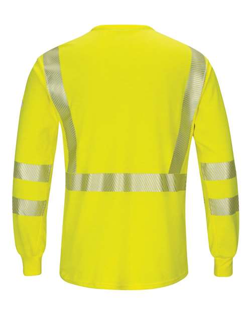 Bulwark Men's Tall Hi-Visibility Lightweight Long Sleeve T-Shirt SMK8T