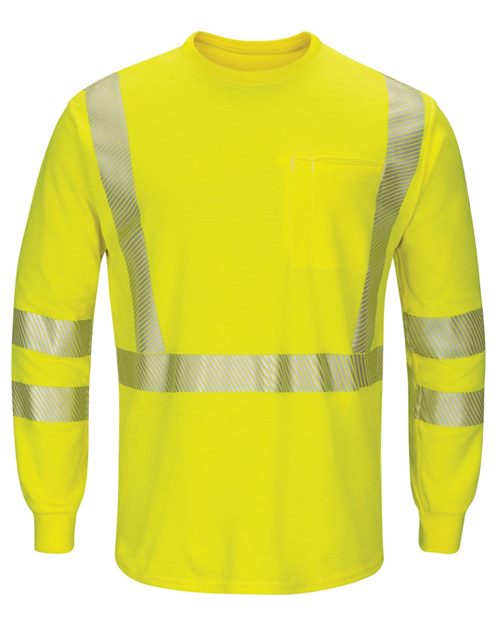 Bulwark Men's Tall Hi-Visibility Lightweight Long Sleeve T-Shirt SMK8T