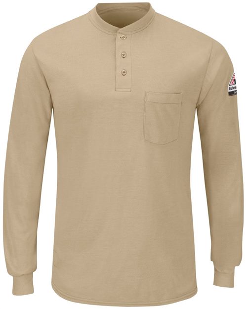 Bulwark Men's Long Sleeve Henley SML8